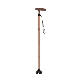 Multifunctional Non-Slip Folding Elderly Crutches for Walking (Color: brown, Type: Walking Stick)