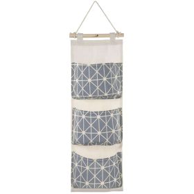 Wall Mounted Storage Bag Door Closet Hanging Storage Bag Organizer Waterproof 3 Pockets Pouch (Color: grey)