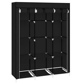 67in Portable Closet Organizer Wardrobe Storage Organizer with 10 Shelves Quick and Easy to Assemble Extra Space Black (Option: as picture)